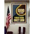 GOD IS WITH THOSE WHO OBEY HIM  Unique Scriptural Poster  GWPEACE12680  "12X14"