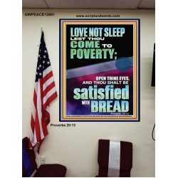 LOVE NOT SLEEP LEST THOU COME TO POVERTY  Unique Power Bible Poster  GWPEACE12681  "12X14"