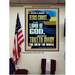LAMB OF GOD WHICH TAKETH AWAY THE SIN OF THE WORLD  Ultimate Inspirational Wall Art Poster  GWPEACE12943  "12X14"