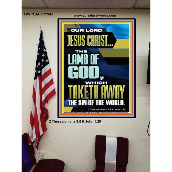 LAMB OF GOD WHICH TAKETH AWAY THE SIN OF THE WORLD  Ultimate Inspirational Wall Art Poster  GWPEACE12943  