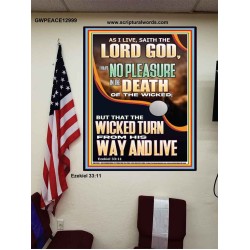 I HAVE NO PLEASURE IN THE DEATH OF THE WICKED  Bible Verses Art Prints  GWPEACE12999  "12X14"