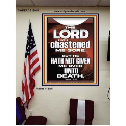 THE LORD HAS NOT GIVEN ME OVER UNTO DEATH  Contemporary Christian Wall Art  GWPEACE13045  "12X14"