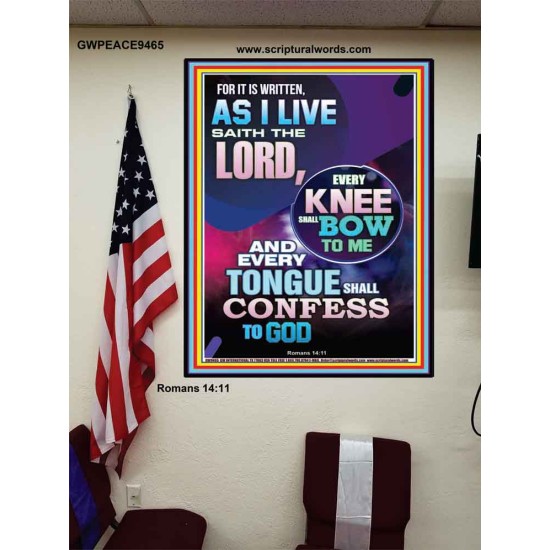 IN JESUS NAME EVERY KNEE SHALL BOW  Unique Scriptural Poster  GWPEACE9465  