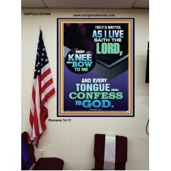 EVERY TONGUE WILL GIVE WORSHIP TO GOD  Unique Power Bible Poster  GWPEACE9466  "12X14"