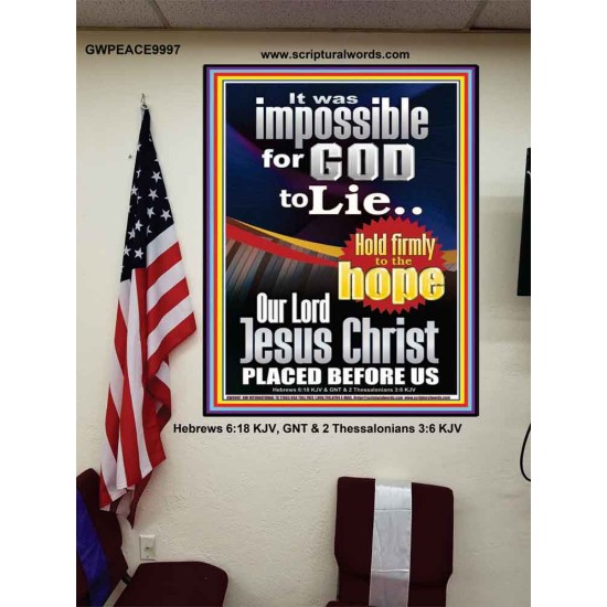 IMPOSSIBLE FOR GOD TO LIE  Children Room Poster  GWPEACE9997  
