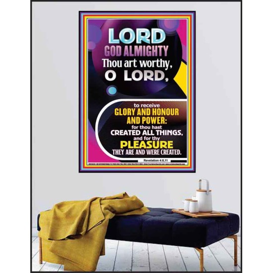 THOU ART WORTHY O LORD GOD ALMIGHTY  Christian Art Work Poster  GWPEACE10039  