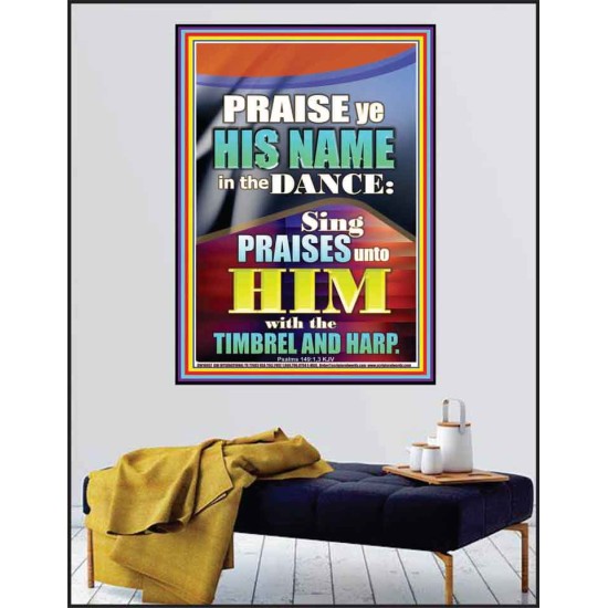 PRAISE HIM IN DANCE, TIMBREL AND HARP  Modern Art Picture  GWPEACE10057  