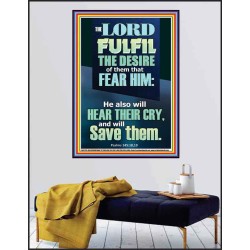 DESIRE OF THEM THAT FEAR HIM WILL BE FULFILL  Contemporary Christian Wall Art  GWPEACE11775  "12X14"