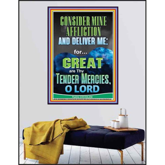 CONSIDER MINE AFFLICTION O LORD MY GOD  Christian Quote Poster  GWPEACE11782  