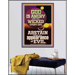 GOD IS ANGRY WITH THE WICKED EVERY DAY ABSTAIN FROM EVIL  Scriptural Décor  GWPEACE11801  "12X14"