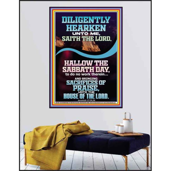 BRING SACRIFICES OF PRAISE TO THE HOUSE OF GOD  Christian Art Poster  GWPEACE11805  