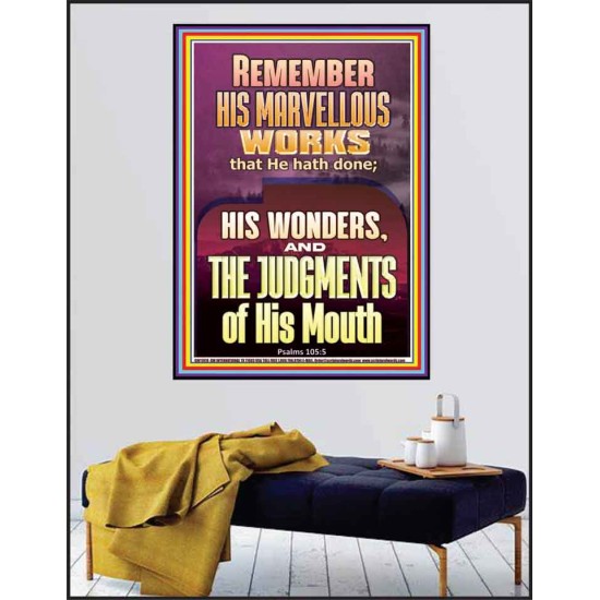 REMEMBER HIS MARVELLOUS WORKS  Scripture Poster   GWPEACE11810  