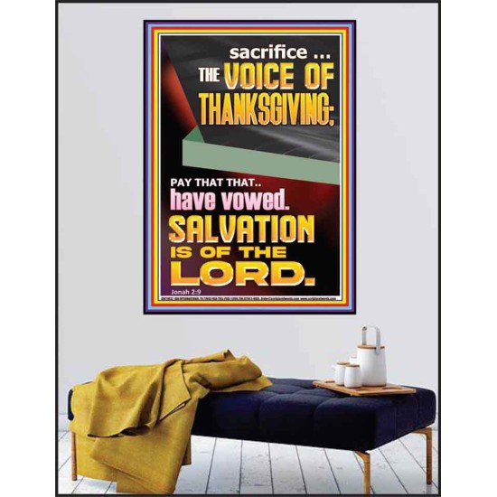 SACRIFICE THE VOICE OF THANKSGIVING  Custom Wall Scripture Art  GWPEACE11832  