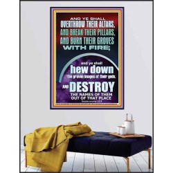 OVERTHROW THEIR ALTARS AND BREAK THEIR PILLARS  Custom Wall Scriptural Art  GWPEACE11833  "12X14"