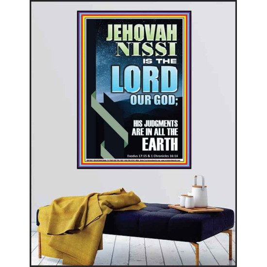 JEHOVAH NISSI HIS JUDGMENTS ARE IN ALL THE EARTH  Custom Art and Wall Décor  GWPEACE11841  
