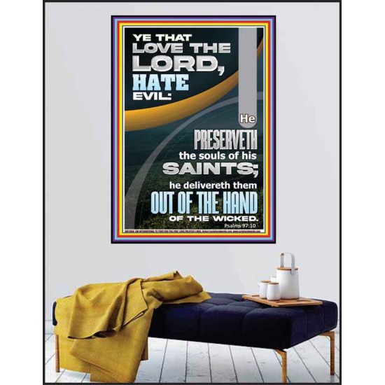THE LORD PRESERVETH THE SOULS OF HIS SAINTS  Inspirational Bible Verse Poster  GWPEACE11866  