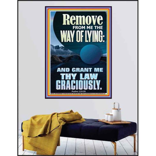 REMOVE FROM ME THE WAY OF LYING  Bible Verse for Home Poster  GWPEACE11873  