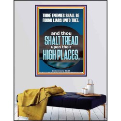 THINE ENEMIES SHALL BE FOUND LIARS UNTO THEE  Printable Bible Verses to Poster  GWPEACE11877  