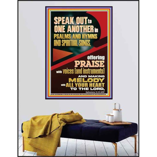 SPEAK TO ONE ANOTHER IN PSALMS AND HYMNS AND SPIRITUAL SONGS  Ultimate Inspirational Wall Art Picture  GWPEACE11881  