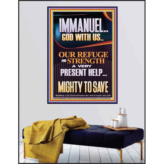 IMMANUEL GOD WITH US OUR REFUGE AND STRENGTH MIGHTY TO SAVE  Sanctuary Wall Picture  GWPEACE11889  