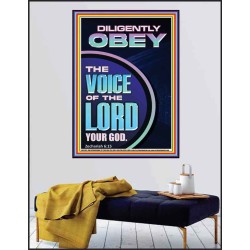 DILIGENTLY OBEY THE VOICE OF THE LORD OUR GOD  Unique Power Bible Poster  GWPEACE11901  "12X14"