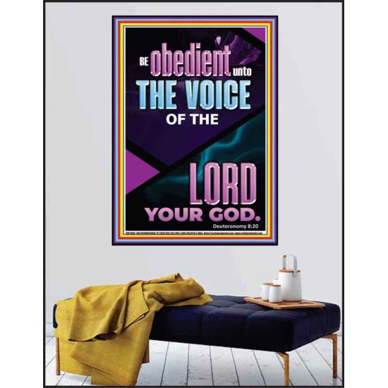 BE OBEDIENT UNTO THE VOICE OF THE LORD OUR GOD  Righteous Living Christian Poster  GWPEACE11903  