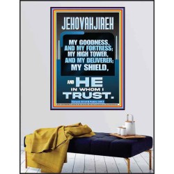 JEHOVAH JIREH MY GOODNESS MY FORTRESS MY HIGH TOWER MY DELIVERER MY SHIELD  Sanctuary Wall Poster  GWPEACE11934  "12X14"