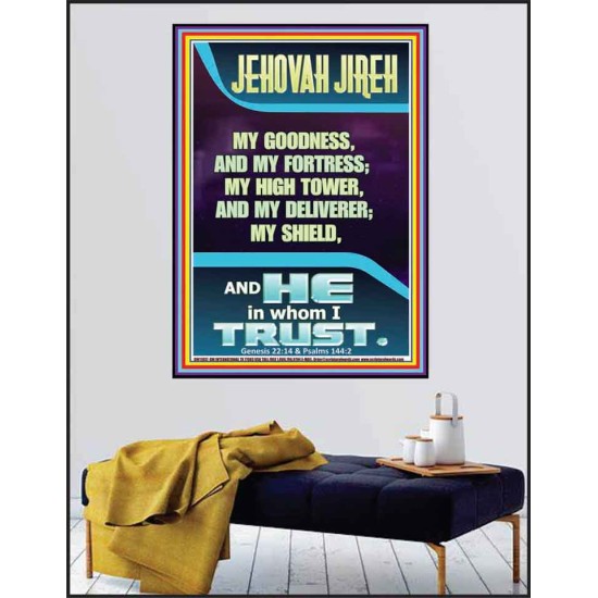 JEHOVAH JIREH MY GOODNESS MY HIGH TOWER MY DELIVERER MY SHIELD  Unique Power Bible Poster  GWPEACE11937  