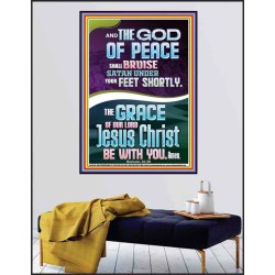 THE GOD OF PEACE SHALL BRUISE SATAN UNDER YOUR FEET  Righteous Living Christian Poster  GWPEACE11957  "12X14"