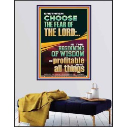 BRETHREN CHOOSE THE FEAR OF THE LORD THE BEGINNING OF WISDOM  Ultimate Inspirational Wall Art Poster  GWPEACE11962  "12X14"