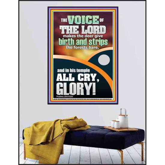 THE VOICE OF THE LORD MAKES THE DEER GIVE BIRTH  Christian Poster Wall Art  GWPEACE11982  
