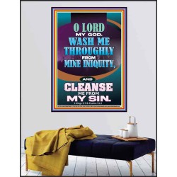 WASH ME THOROUGLY FROM MINE INIQUITY  Scriptural Verse Poster   GWPEACE11985  "12X14"