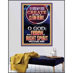 CREATE IN ME A CLEAN HEART  Scriptural Poster Signs  GWPEACE11990  "12X14"