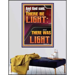 LET THERE BE LIGHT AND THERE WAS LIGHT  Christian Quote Poster  GWPEACE11998  "12X14"