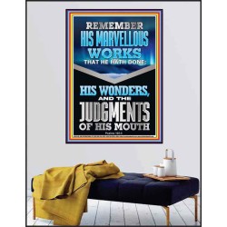 REMEMBER HIS MARVELLOUS WORKS  Christian Wall Décor  GWPEACE12186  "12X14"