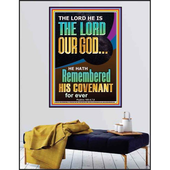 HE HATH REMEMBERED HIS COVENANT FOR EVER  Modern Christian Wall Décor  GWPEACE12187  