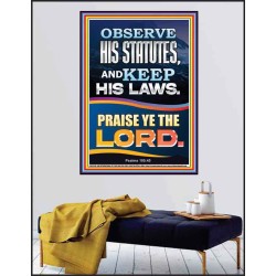 OBSERVE HIS STATUTES AND KEEP ALL HIS LAWS  Christian Wall Art Wall Art  GWPEACE12188  "12X14"