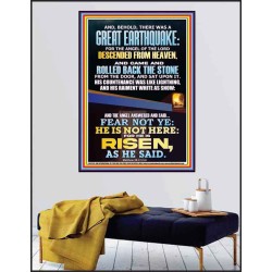 THERE WAS A GREAT EARTHQUAKE AND THE ANGEL OF THE LORD DESCENDED FROM HEAVEN  Bible Verses to Encourage  Poster  GWPEACE12193  "12X14"