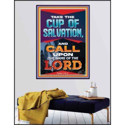 TAKE THE CUP OF SALVATION AND CALL UPON THE NAME OF THE LORD  Scripture Art Poster  GWPEACE12203  "12X14"