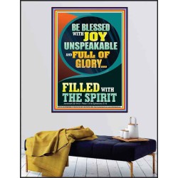 BE BLESSED WITH JOY UNSPEAKABLE  Contemporary Christian Wall Art Poster  GWPEACE12239  "12X14"