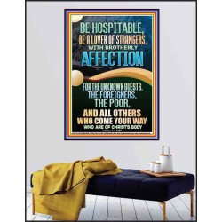 BE HOSPITABLE BE A LOVER OF STRANGERS WITH BROTHERLY AFFECTION  Christian Wall Art  GWPEACE12256  "12X14"