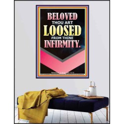 THOU ART LOOSED FROM THINE INFIRMITY  Scripture Poster   GWPEACE12295  "12X14"