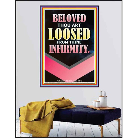THOU ART LOOSED FROM THINE INFIRMITY  Scripture Poster   GWPEACE12295  