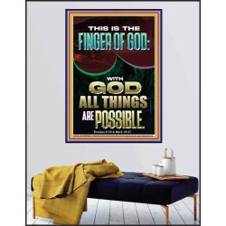 BY THE FINGER OF GOD ALL THINGS ARE POSSIBLE  Décor Art Work  GWPEACE12304  "12X14"