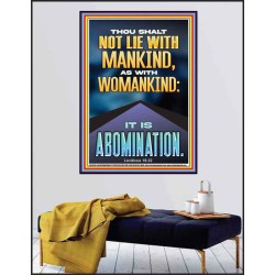 NEVER LIE WITH MANKIND AS WITH WOMANKIND IT IS ABOMINATION  Décor Art Works  GWPEACE12305  "12X14"