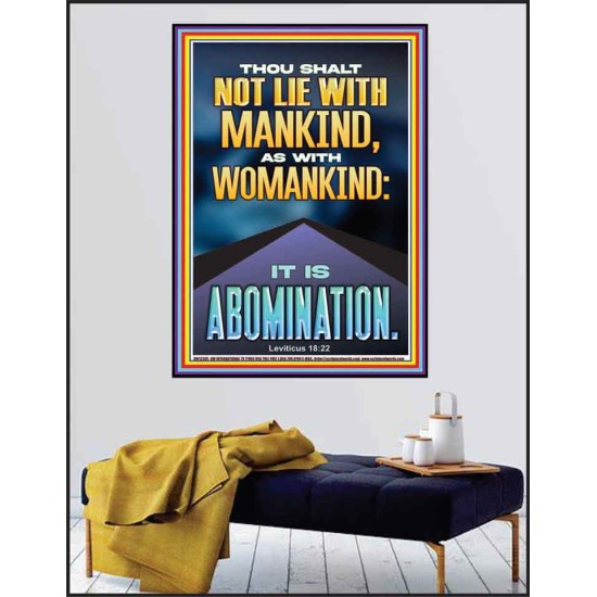 NEVER LIE WITH MANKIND AS WITH WOMANKIND IT IS ABOMINATION  Décor Art Works  GWPEACE12305  