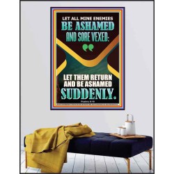 MINE ENEMIES BE ASHAMED AND SORE VEXED  Christian Quotes Poster  GWPEACE12306  "12X14"