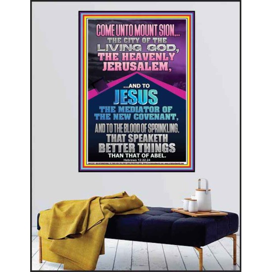 MOUNT SION THE HEAVENLY JERUSALEM  Unique Bible Verse Poster  GWPEACE12337  
