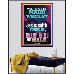 RISE TAKE UP THY BED AND WALK  Bible Verse Poster Art  GWPEACE12383  "12X14"