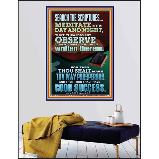 SEARCH THE SCRIPTURES MEDITATE THEREIN DAY AND NIGHT  Bible Verse Wall Art  GWPEACE12387  